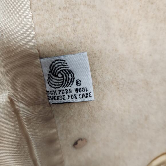 Winter Time by Hermon Kay Tan Wool Button Front Pocket Pea Coat Women's Size 10 - Picture 7 of 9